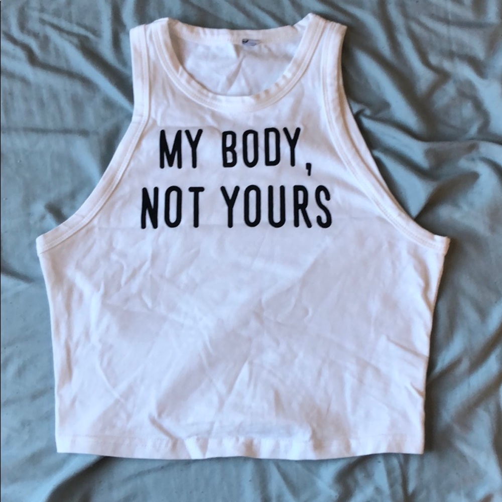 White Cropped Tank